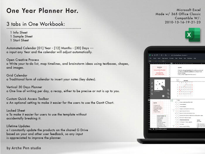 One Year Planner Hor. One Year Planner Hor.