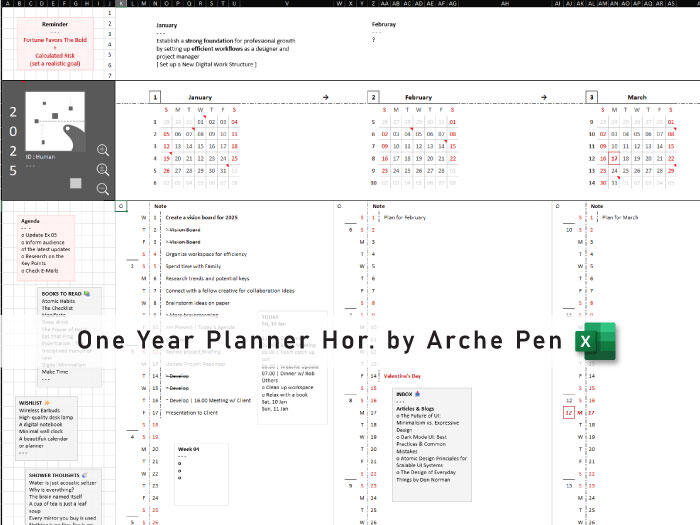 One Year Planner Hor. One Year Planner Hor.